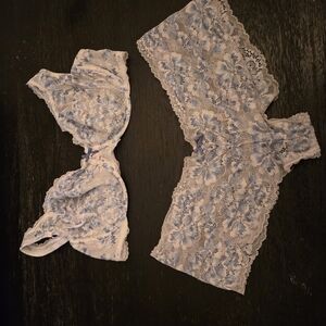 Victoria's Secret Blue Lace Bra and Panty Set